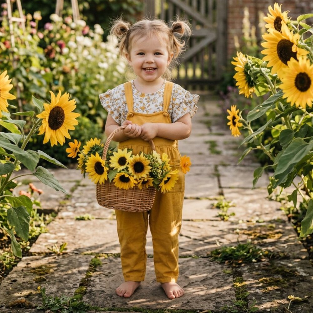 JESSICA SIMPSON Toddler Yellow Jumpsuit with Floral Flutter Sleeves Tee Size 2T